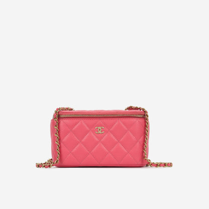 Chanel Vanity Lambskin Black Clutch Style 11
