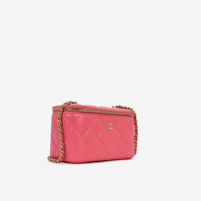 Chanel Vanity Lambskin Black Clutch Style 11