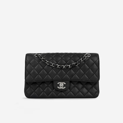 Chanel Classic Flap Lambskin Black Shoulder Bag Style 314