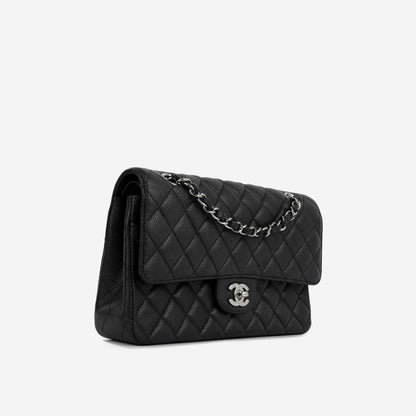 Chanel Classic Flap Lambskin Black Shoulder Bag Style 314