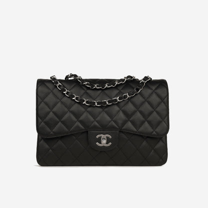 Chanel Classic Flap Lambskin Black Shoulder Bag Style 18