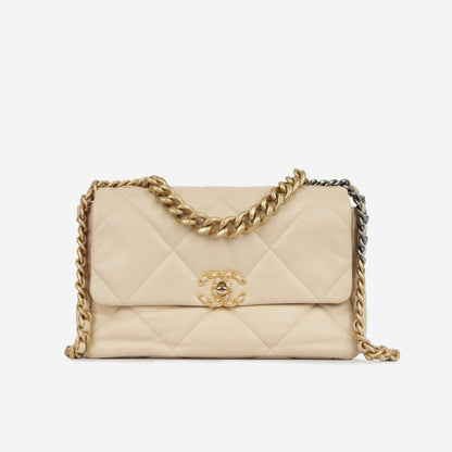 Chanel Chanel 19 Lambskin Black Shoulder Bag Style 30