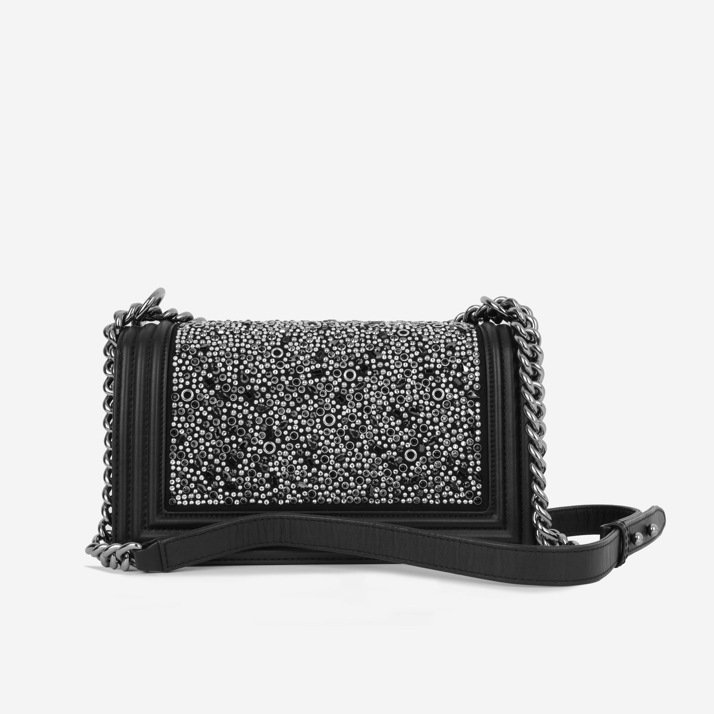 Chanel Boy Bag Lambskin Black Shoulder Bag Style 48