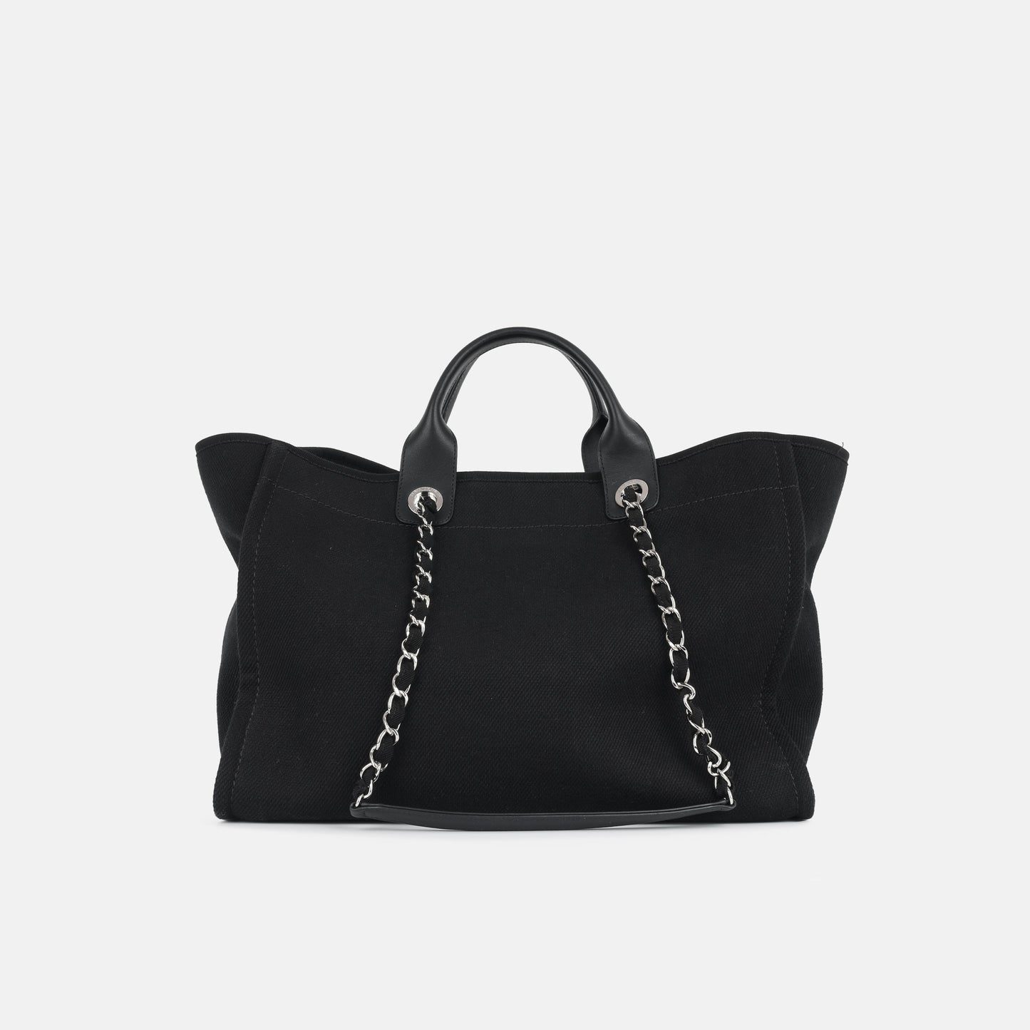 Chanel Deauville Lambskin Black Tote Bag Style 4