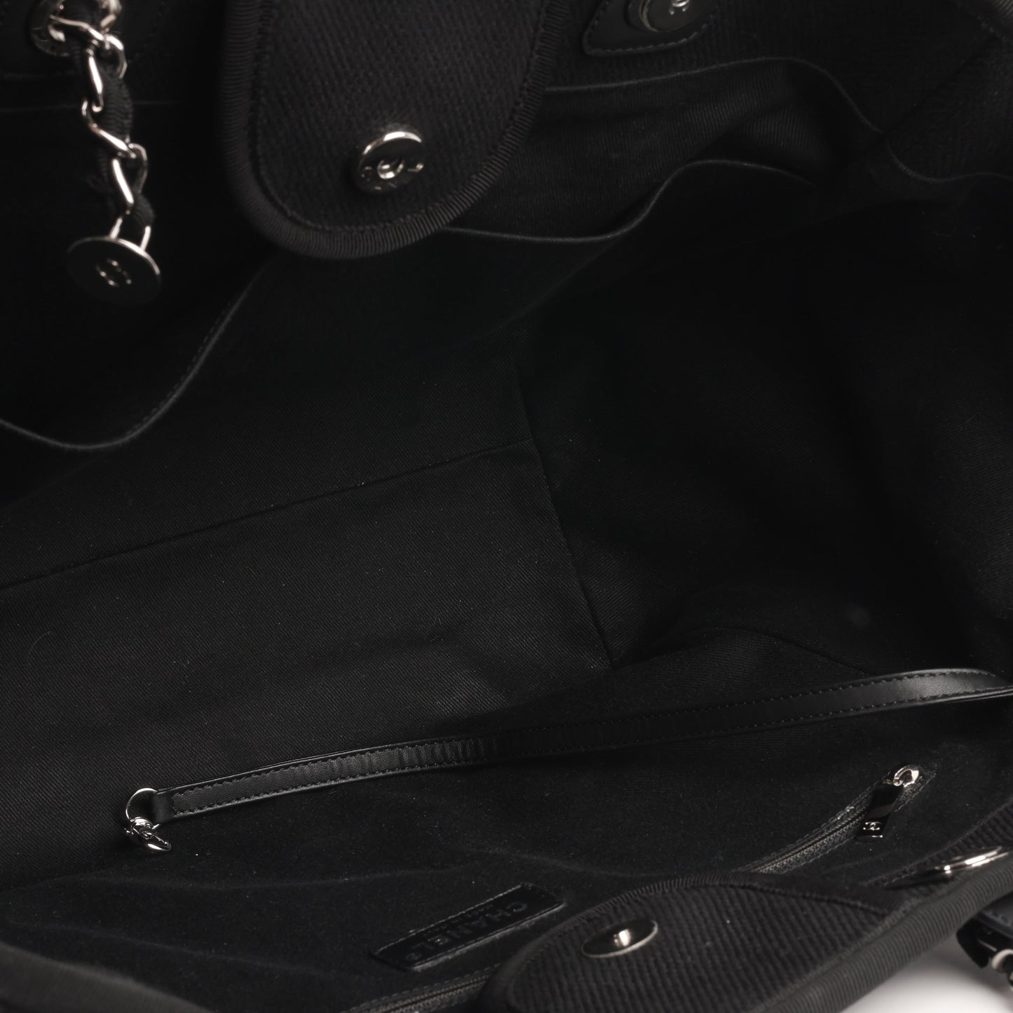 Chanel Deauville Lambskin Black Tote Bag Style 4