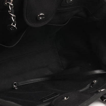 Chanel Deauville Lambskin Black Tote Bag Style 4