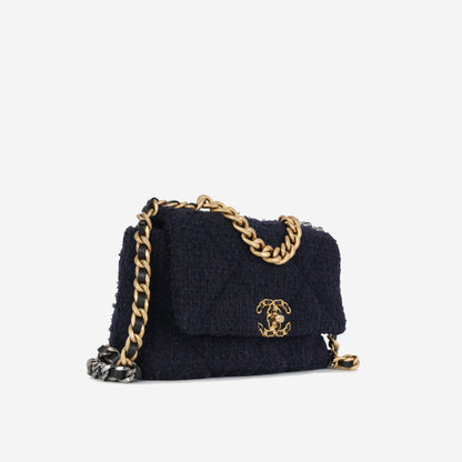 Chanel Chanel 19 Tweed Gold Shoulder Bag