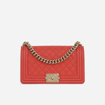 Chanel Boy Bag Caviar Gold Shoulder Bag Style 6