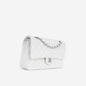 Chanel Classic Flap Lambskin Silver Shoulder Bag Style 35