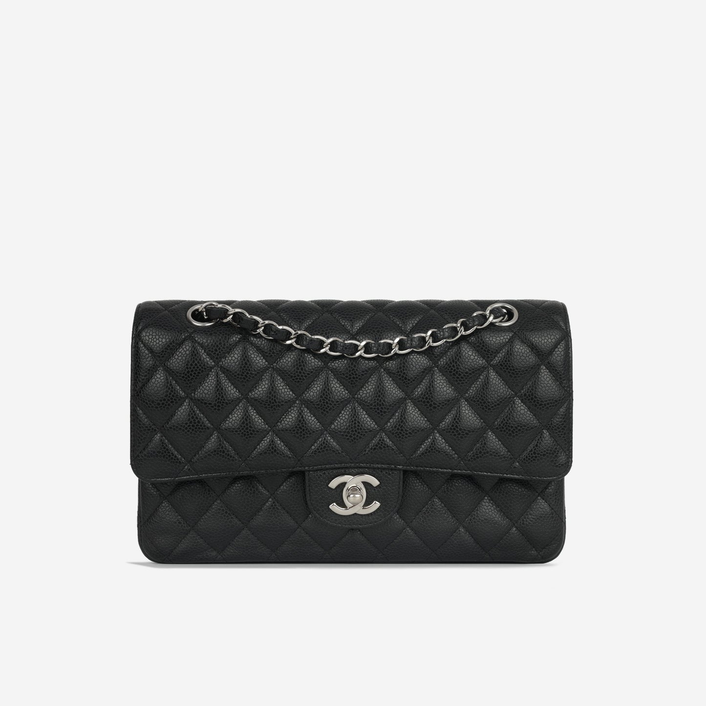 Chanel Classic Flap Lambskin Black Shoulder Bag Style 305