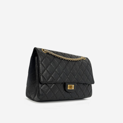 Chanel Classic Flap Calfskin Black Shoulder Bag Style 21