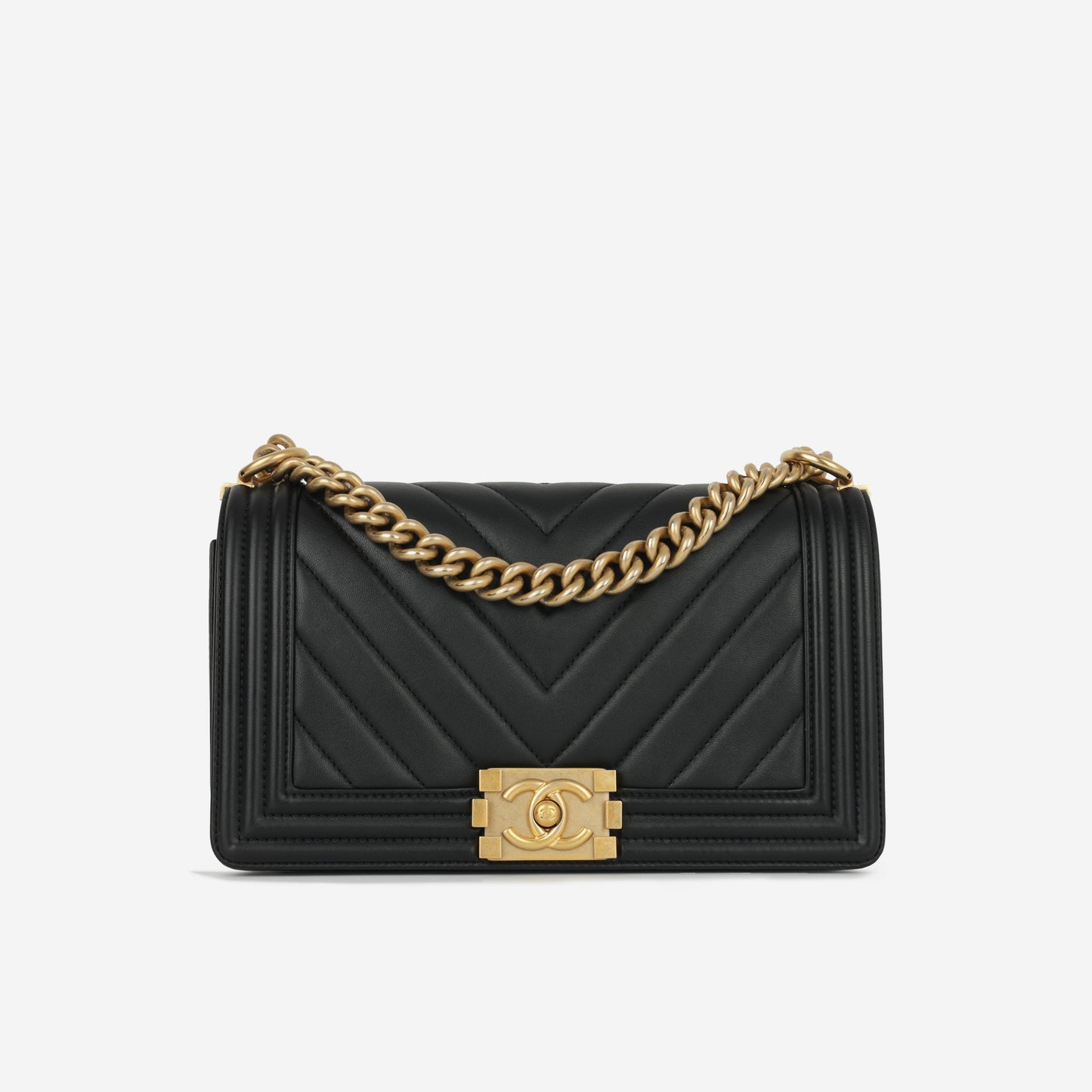 Chanel Boy Bag Lambskin Black Shoulder Bag Style 46