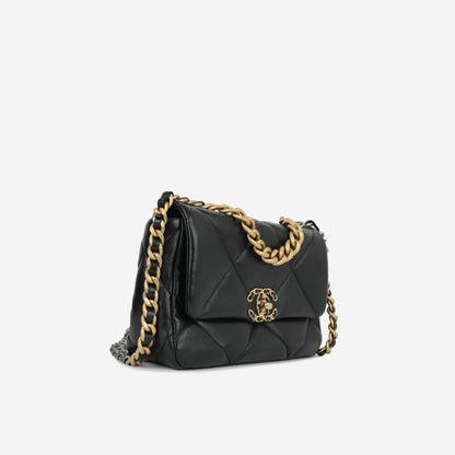 Chanel Chanel 19 Lambskin Black Shoulder Bag Style 34