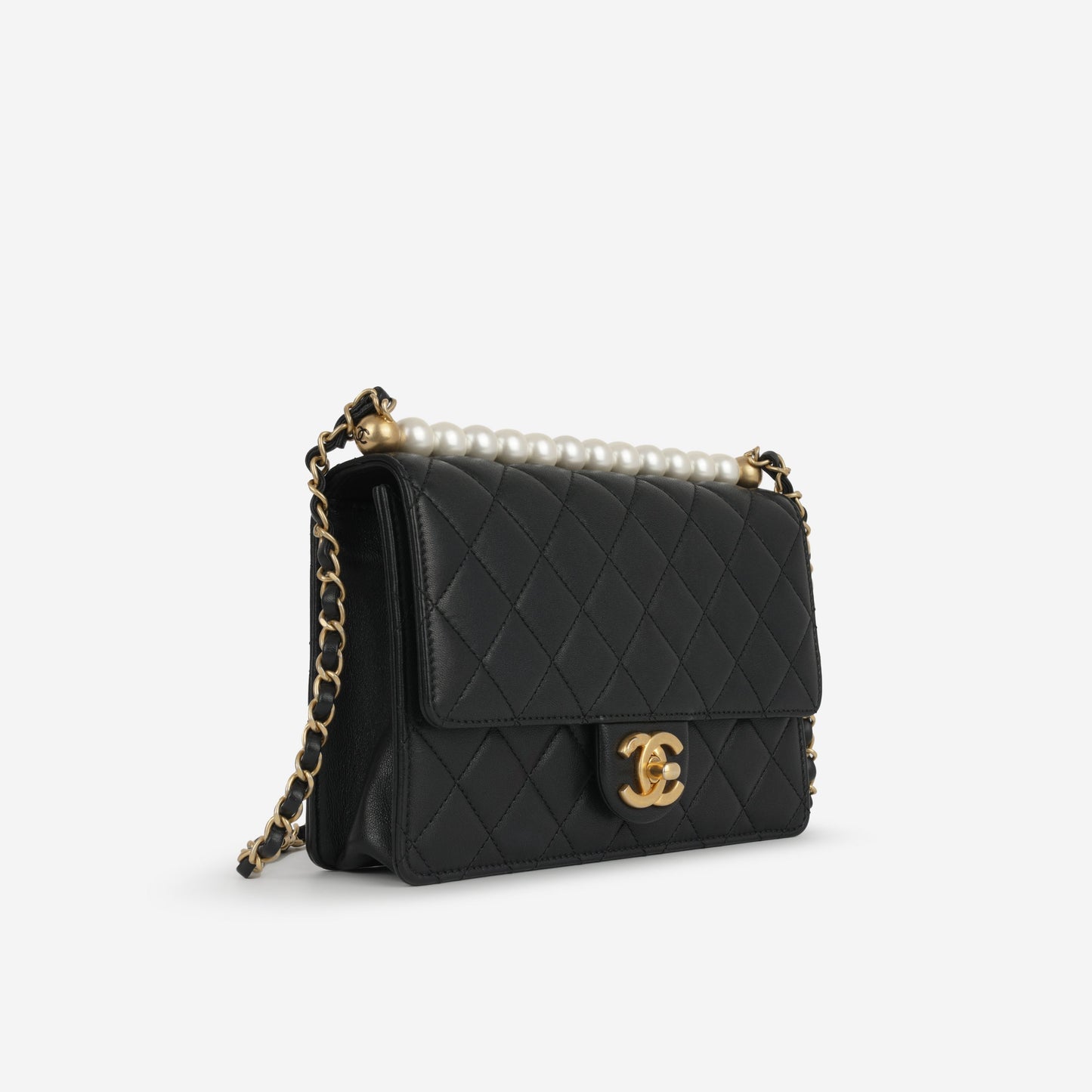 Chanel Classic Flap Lambskin Black Shoulder Bag Style 317