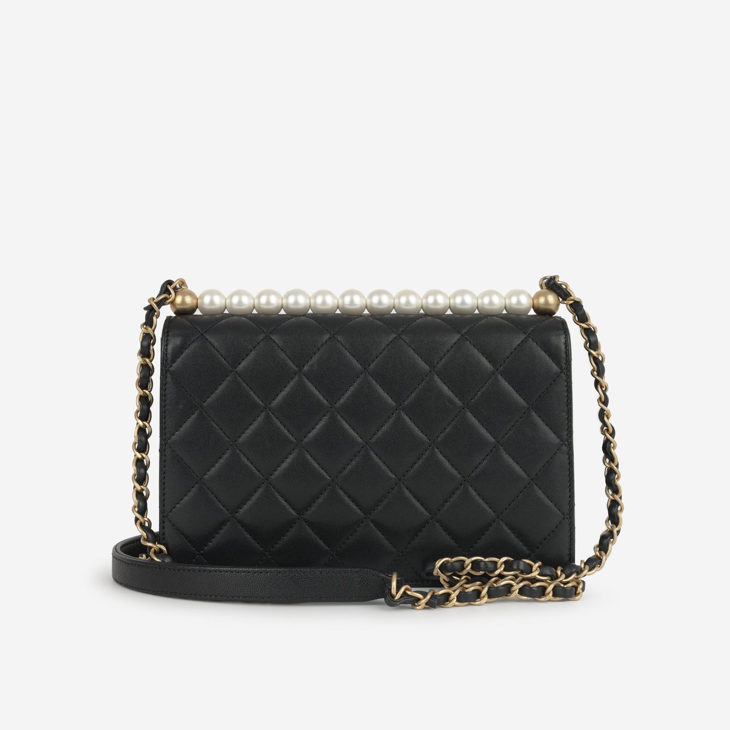 Chanel Classic Flap Lambskin Black Shoulder Bag Style 317
