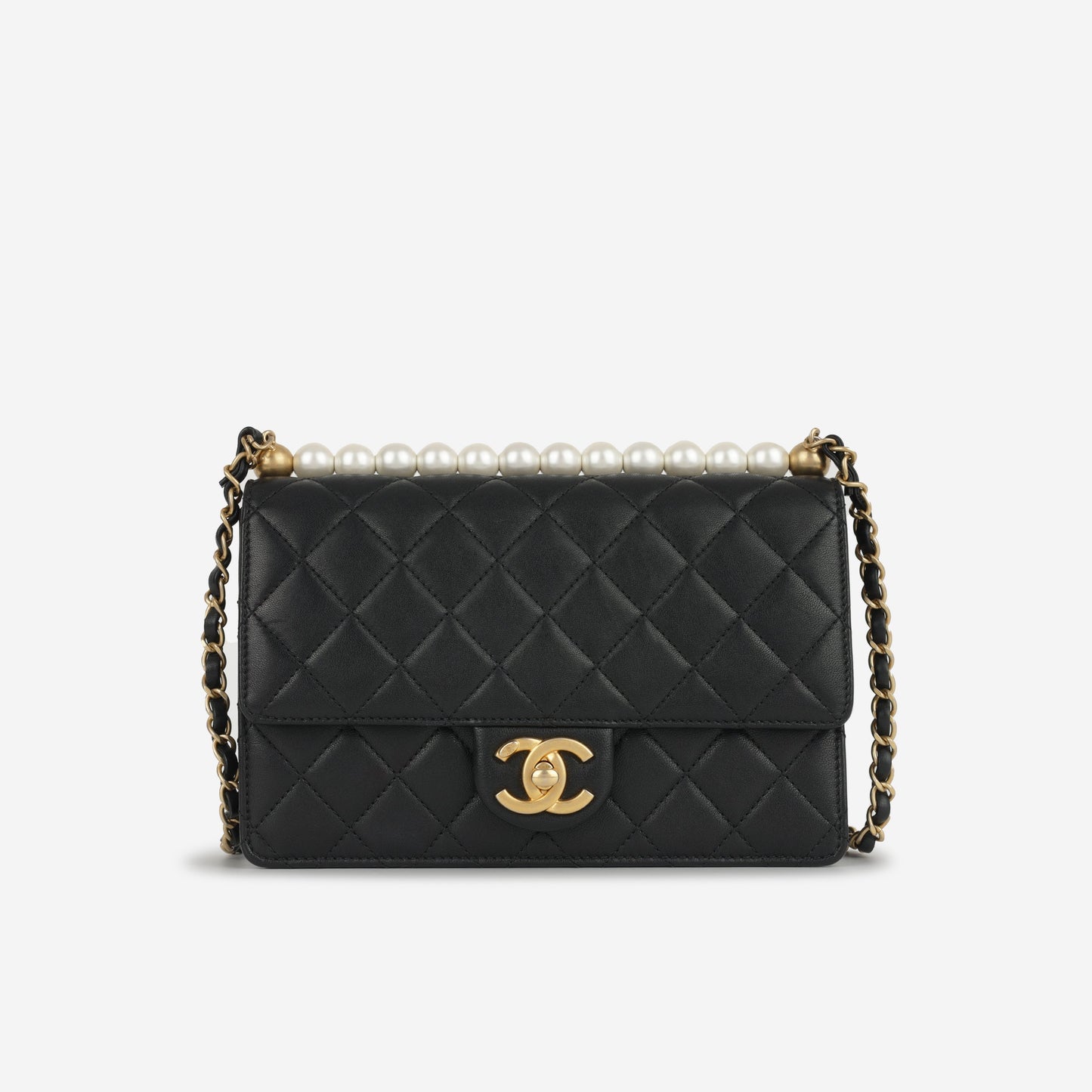 Chanel Classic Flap Lambskin Black Shoulder Bag Style 317