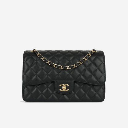 Chanel Classic Flap Lambskin Black Shoulder Bag Style 302