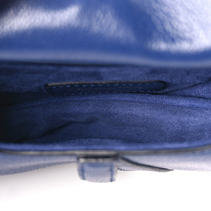 Christian Dior Goatskin Micro Saddle Bag With Strap Blue Royale