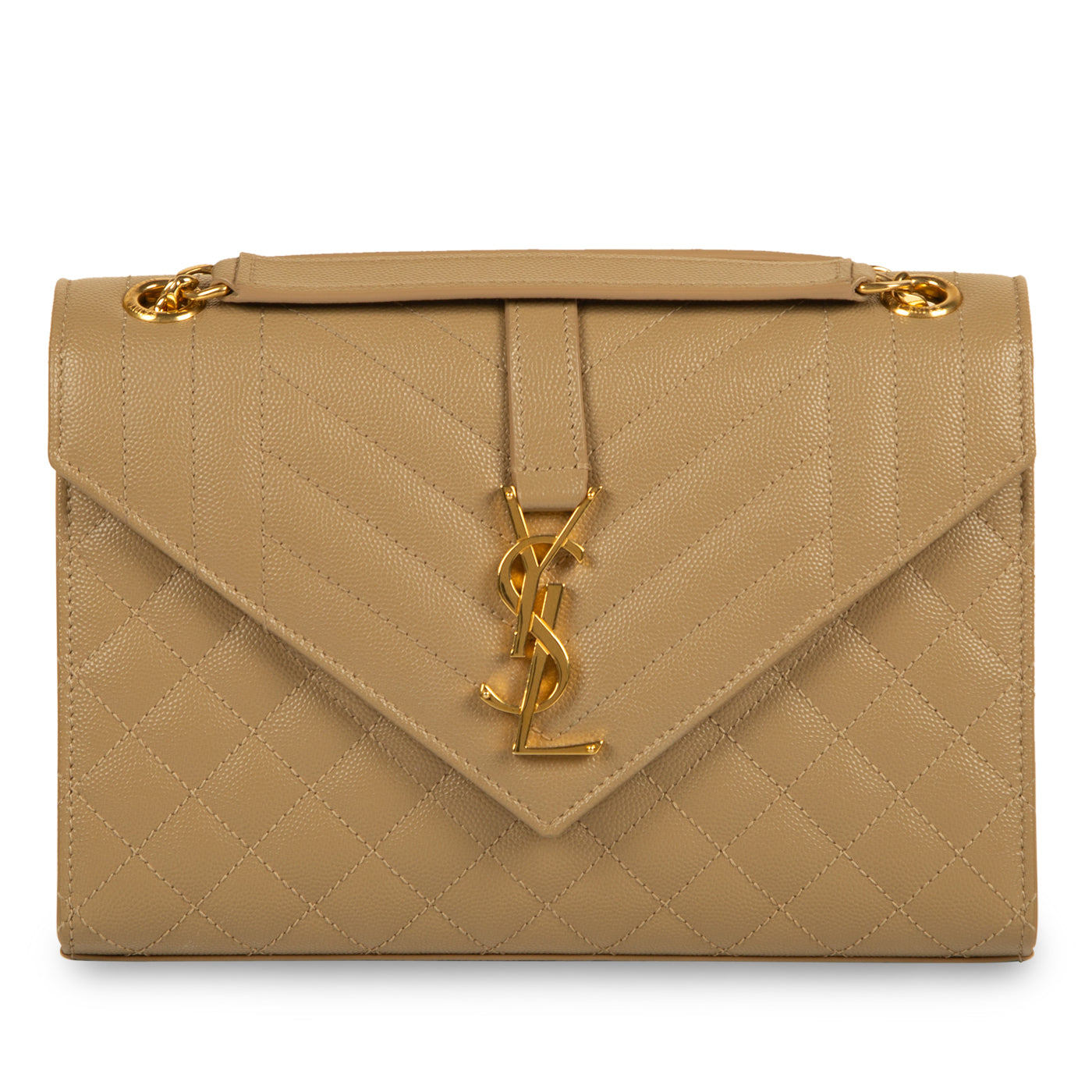 Saint Laurent Envelope Matelassé Beige Shoulder Bag