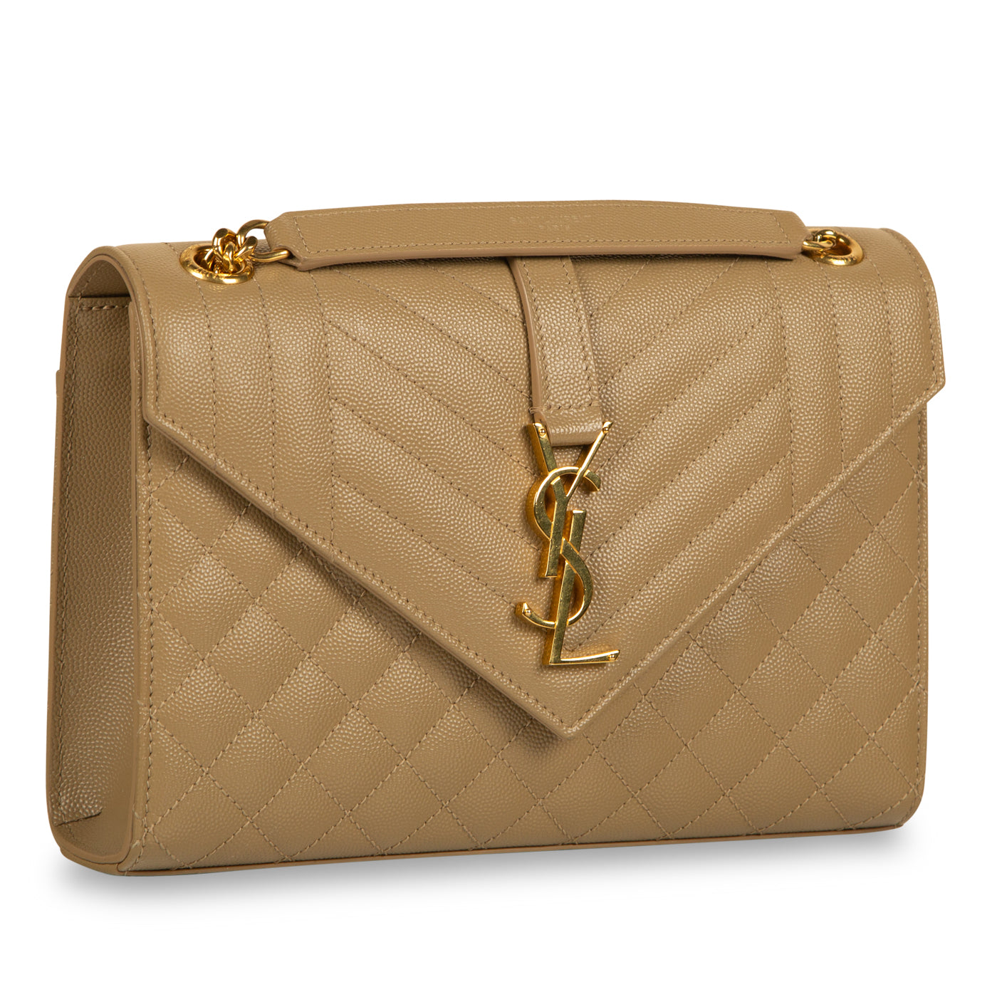 Saint Laurent Envelope Matelassé Beige Shoulder Bag