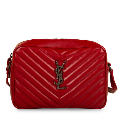 Saint Laurent Lou Lambskin Red Crossbody