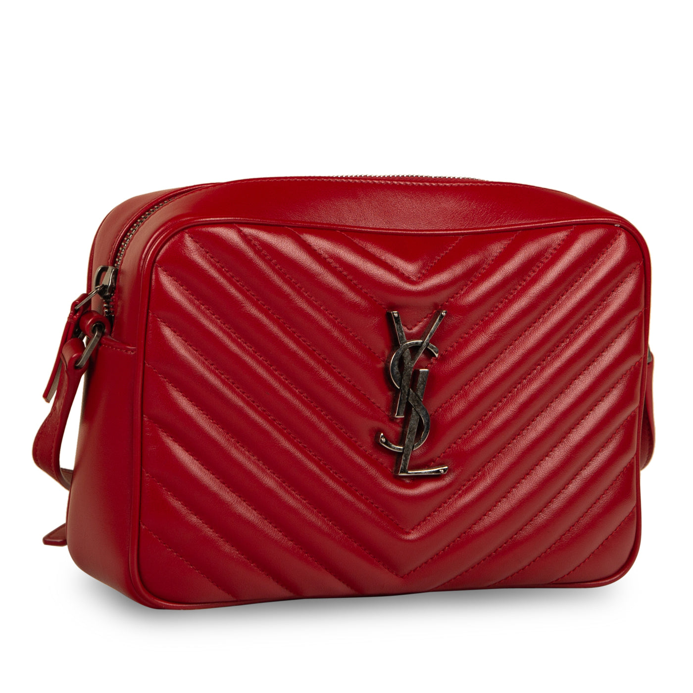 Saint Laurent Lou Lambskin Red Crossbody