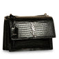 Saint Laurent Sunset Medium - Croc Embossed