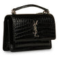 Saint Laurent Mini Sunset Crossbody - Croc Embossed