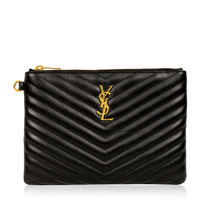 Saint Laurent Luxury Leather Red Clutch Style 10