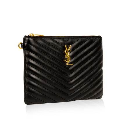 Saint Laurent Luxury Leather Red Clutch Style 11