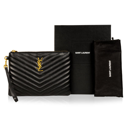 Saint Laurent Luxury Leather Red Clutch Style 10