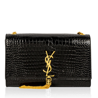 Saint Laurent Kate Crocodile Red Shoulder Bag