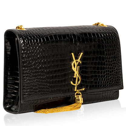 Saint Laurent Kate Crocodile Red Shoulder Bag
