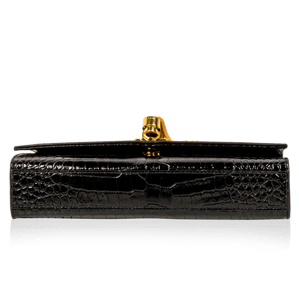 Saint Laurent Kate Crocodile Red Shoulder Bag