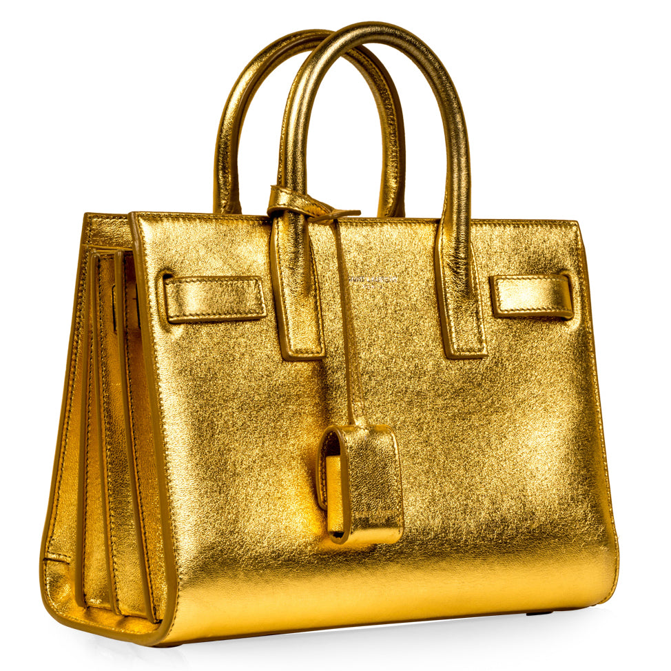 Saint Laurent Sac De Jour Gold Handbag