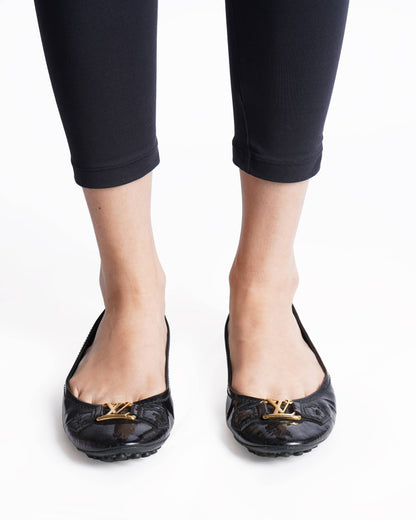 Louis Vuitton  Black Patent Leather Oxford Ballet Flats