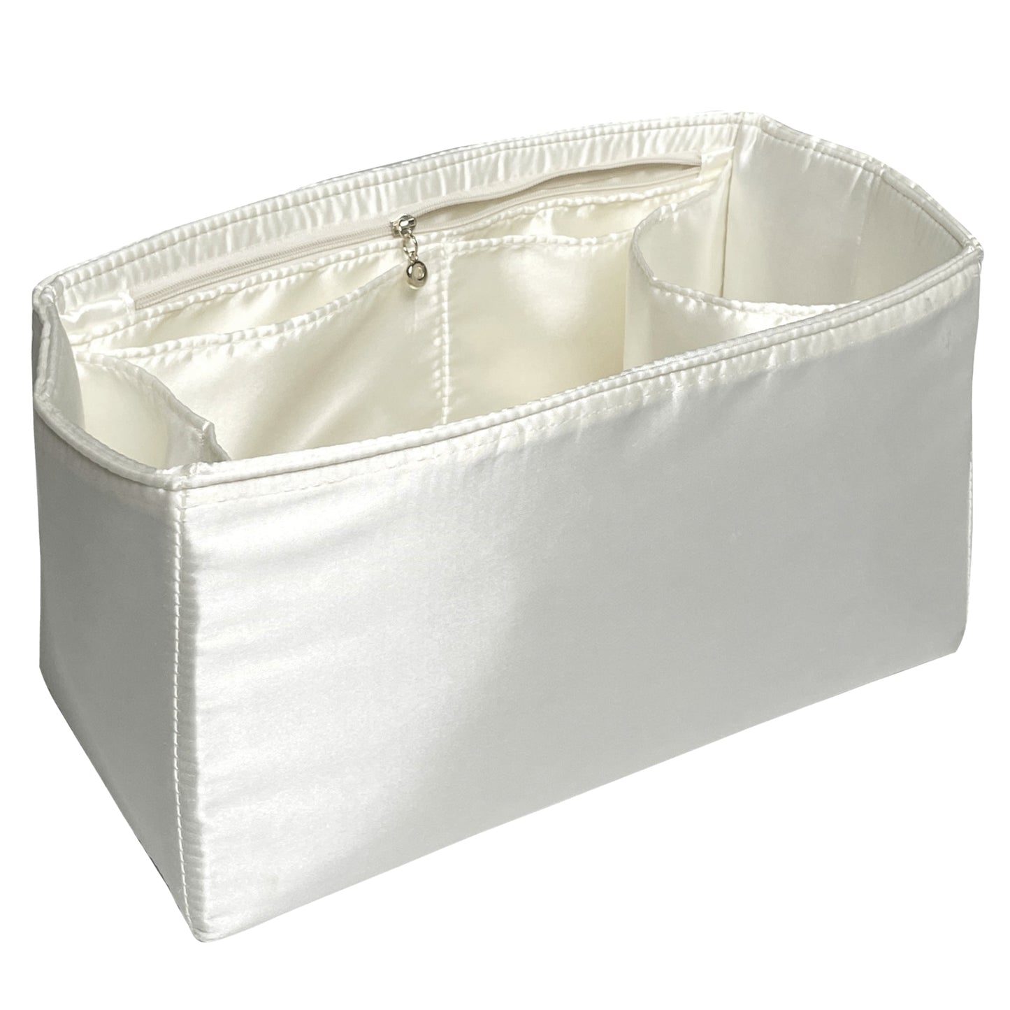 Organizer for [Peekaboo X-Lite Medium, Fendi] Bag Insert (Silk, Trapezoid Shape with Zip Pocket)