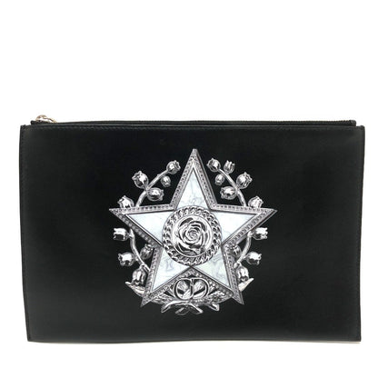 DIOR HOMME Clutch bag leather black Star x Rose Paint mens