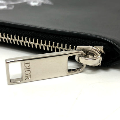 DIOR HOMME Clutch bag leather black Star x Rose Paint mens