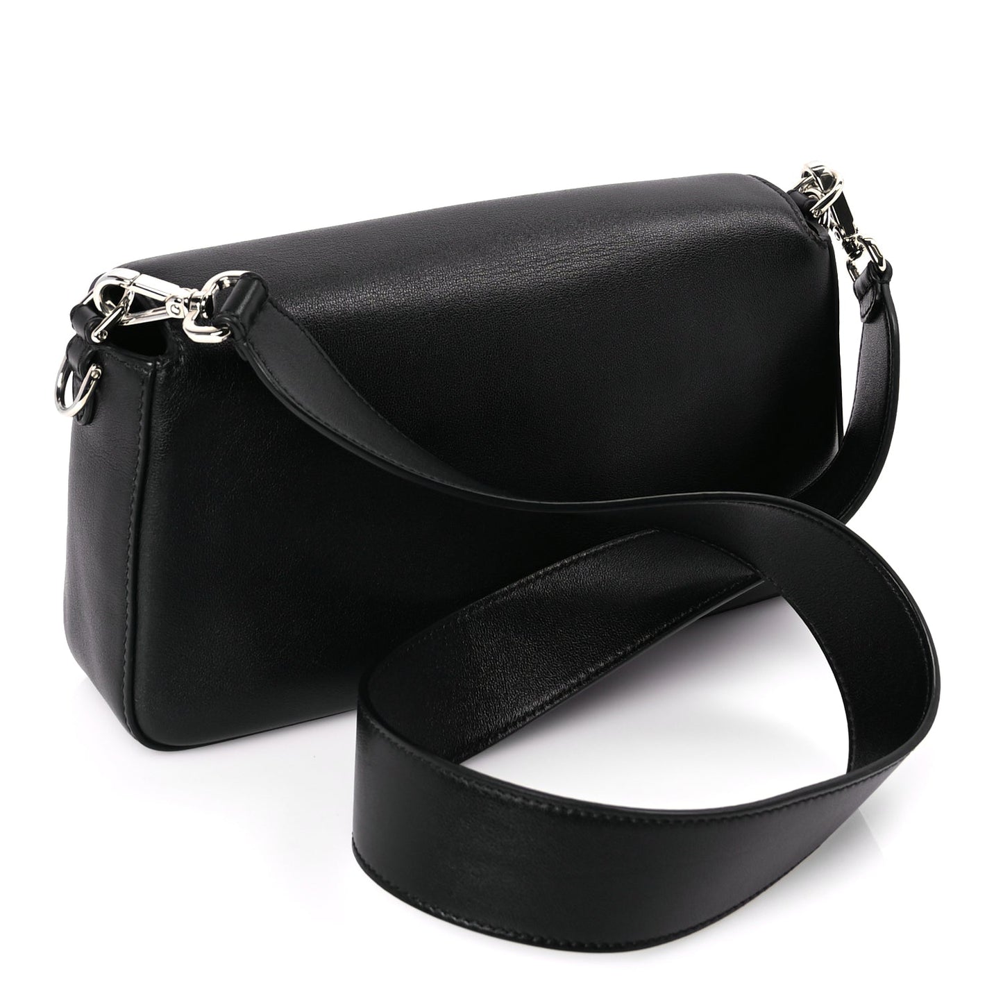 Fendi FENDI X MARC JACOBS Nappa Logo Medium Baguette Black