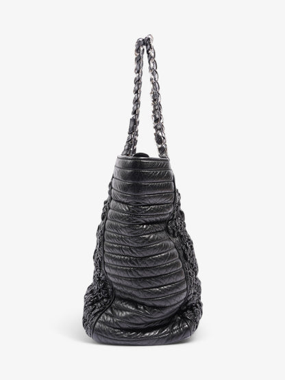 Chanel Astrakhan Shopping Bag Black Lambskin Leather