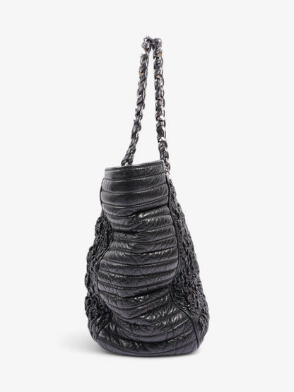 Chanel Astrakhan Shopping Bag Black Lambskin Leather