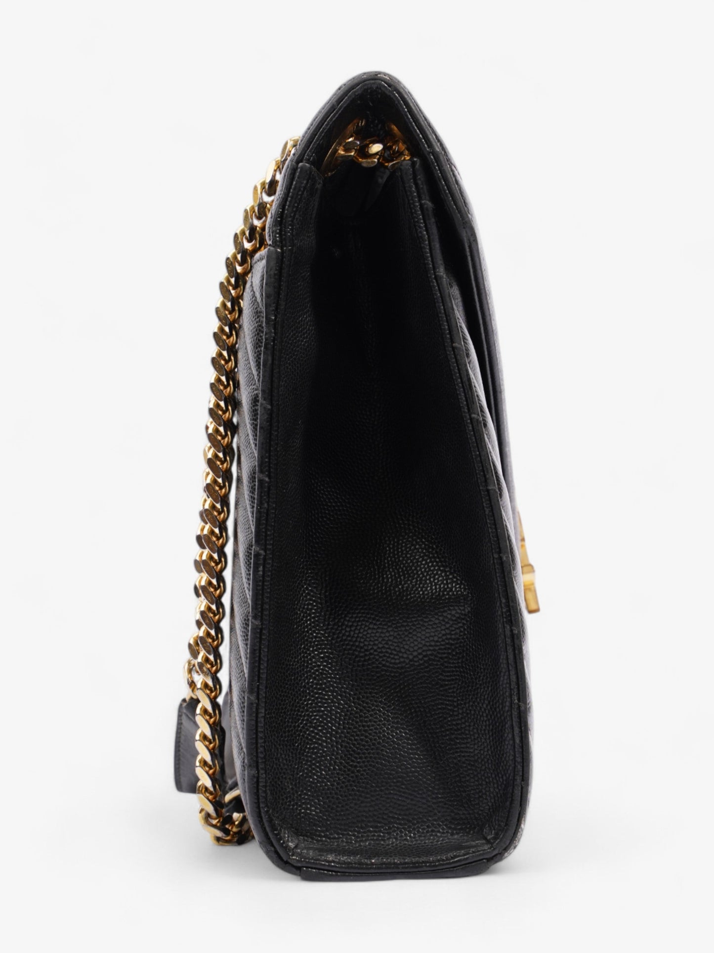 Saint Laurent Envelope Black Grained Leather Large