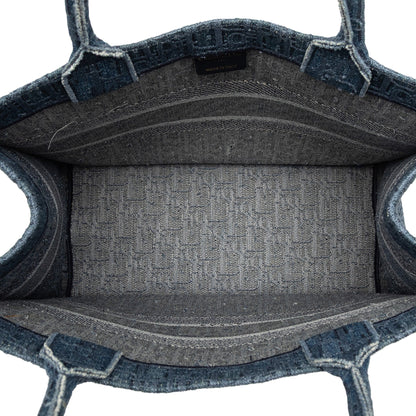 Blue Dior Medium Oblique Denim Book Tote