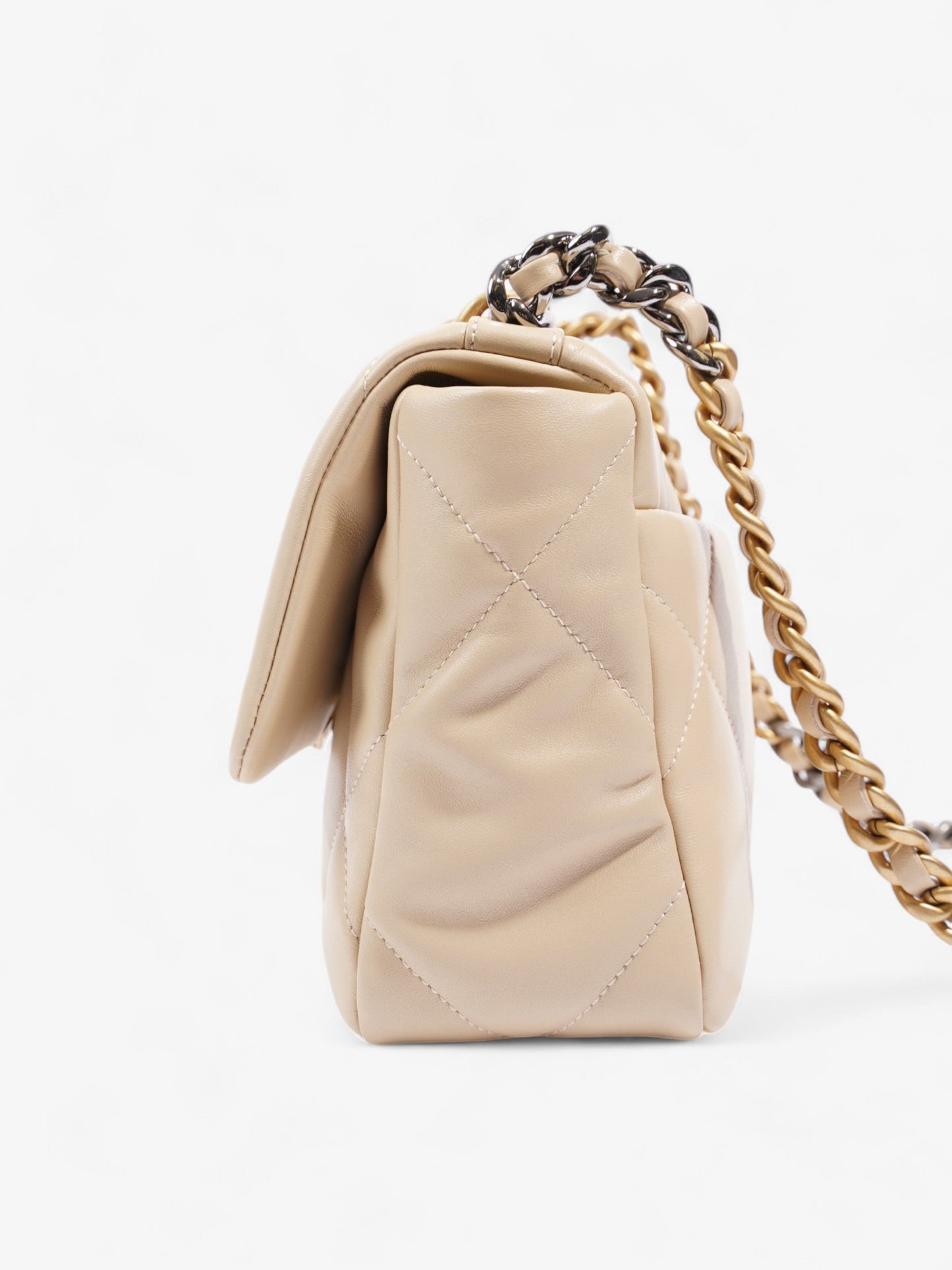 Chanel Chanel 19 Lambskin Beige Shoulder Bag
