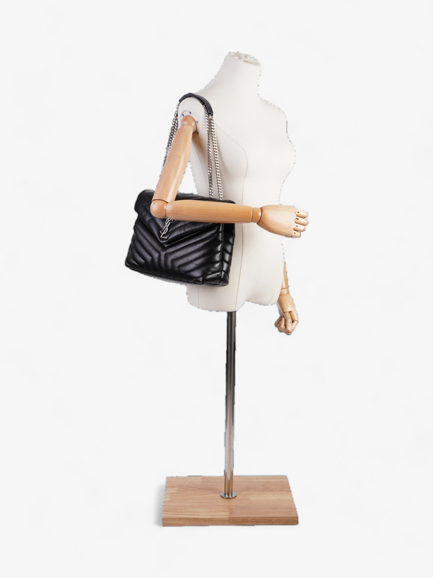 Saint Laurent Lou Lou Puffer Black Matelasse Leather Medium