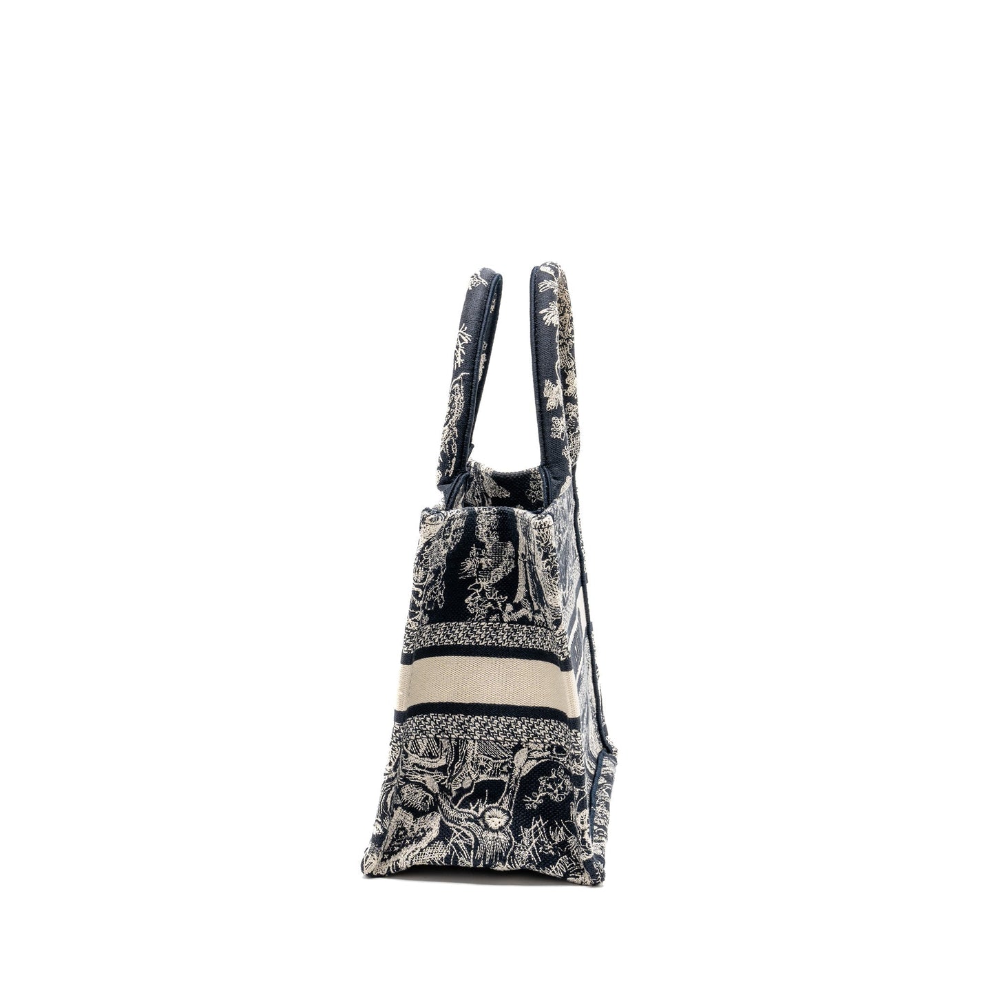 Dior Small Book Tote Blue/White Toile de Jouy Reverse Embroidery