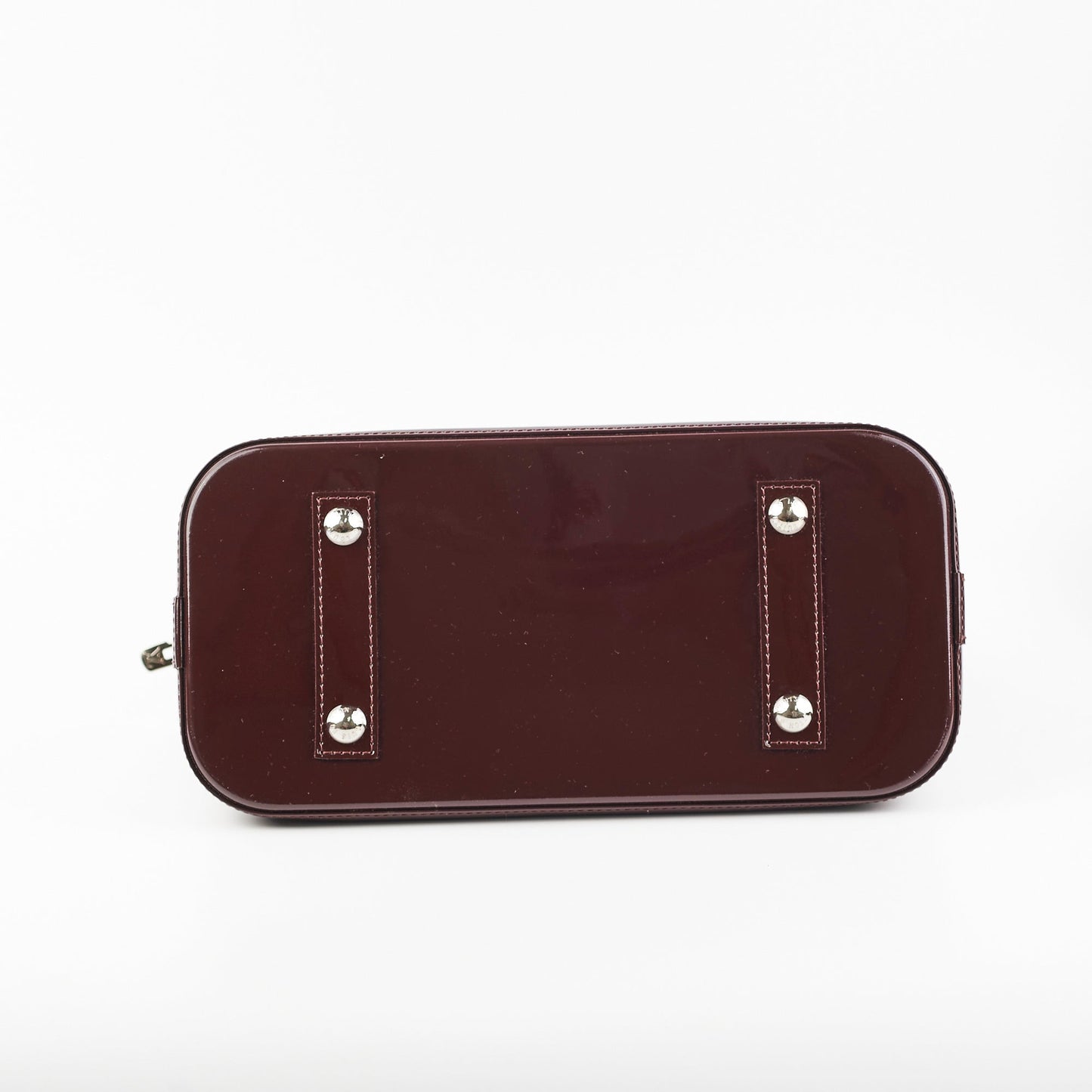 Louis Vuitton Paris LV Alma Burgundy Epi Patent Leather Bag PM