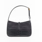 Item 9 - Saint Laurent Le5 A 7 Croc Embossed Black