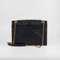 Saint Laurent Large Envelope Navy Shoulder Bag